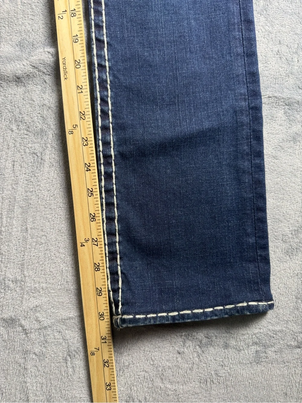 True Religion Billy Super T Women’s Dark Blue Contrast-Stitch Jeans Size 25